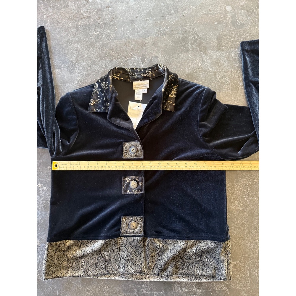 Coldwater Creek Size 12 Black Velvet Paisley‎ Maxi Dress Jacket 2-Pc Set Holiday - Picture 16 of 16